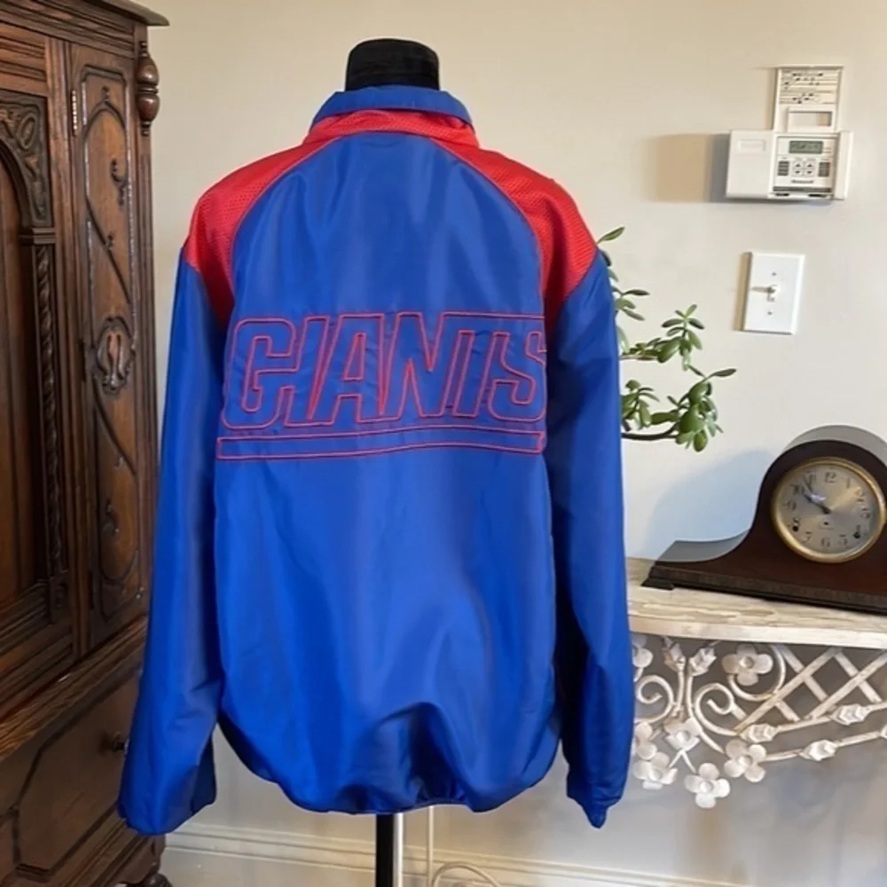 New York Giants Mens Embroidered 1/4 Zip Pullover Windbreaker‎ Jacket
